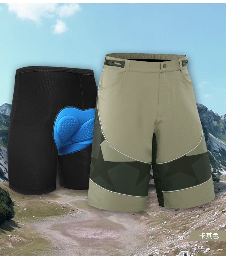 Factory wholesale padded men's mountain bike shorts quick dry cycling shorts plus size outdoor customize MTB shorts gel padded