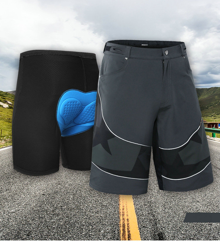 Factory wholesale padded men's mountain bike shorts quick dry cycling shorts plus size outdoor customize MTB shorts gel padded