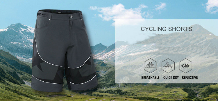 Factory wholesale padded men's mountain bike shorts quick dry cycling shorts plus size outdoor customize MTB shorts gel padded