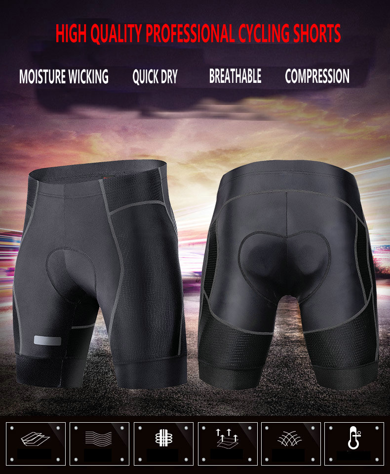 High Quality Breathable Quick Dry Mens Cycling Shorts MTB 4D Padded Bike Shorts Moisture Wicking Compression Bicycle Shorts
