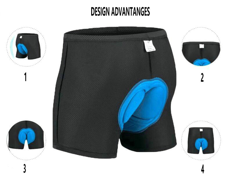 Factory Wholesale Breathable Moisture Wicking Cycling Underwear Sponge Padded Mens Cheap Bike Underwear 3D Padded Bike underw