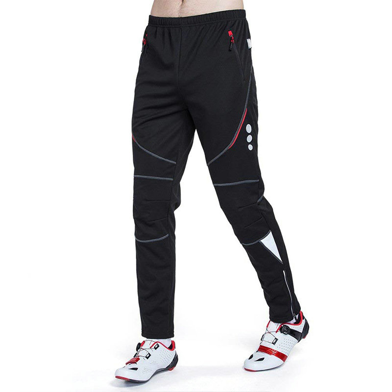 Wholesale Winter Fleece Warm Mens Outdoor Mountain Bike Pants Windproof warm Cycling Pants Waterproof Breathable MTB Bike Pants