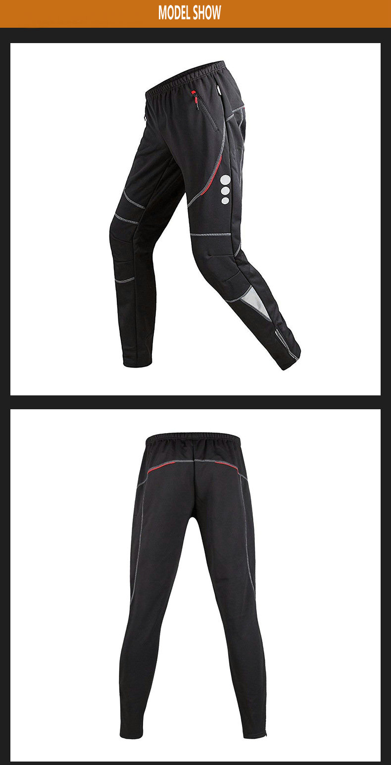 Wholesale Winter Fleece Warm Mens Outdoor Mountain Bike Pants Windproof warm Cycling Pants Waterproof Breathable MTB Bike Pants