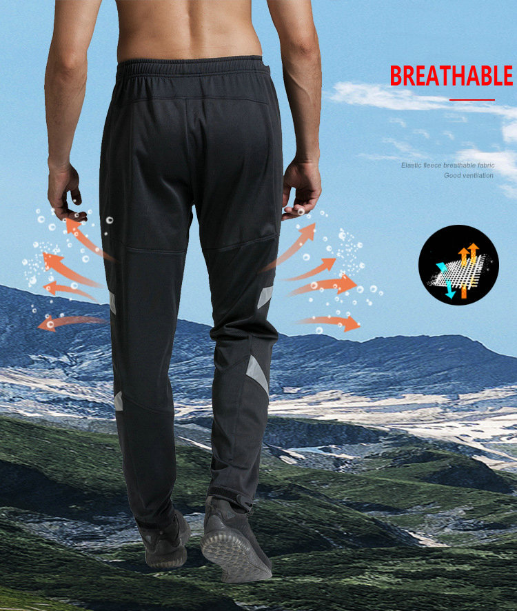 Factory Wholesale Men's Cycling Pants Fleece Thermal Windproof Winter Outdoor Pants for Biking Running Hiking Winter Bike Pants