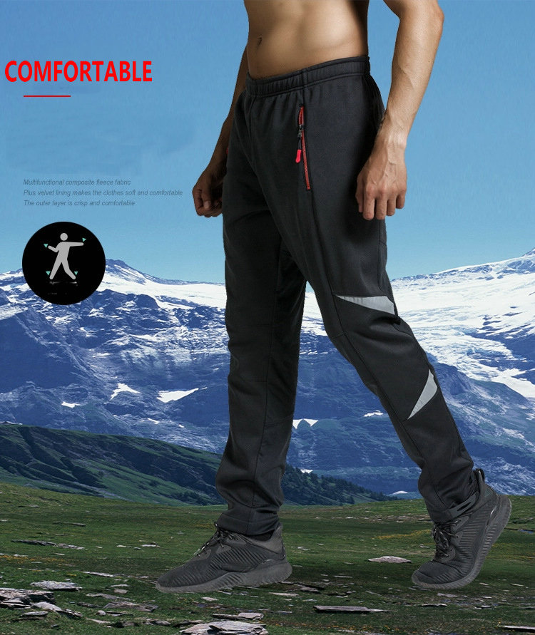 Factory Wholesale Men's Cycling Pants Fleece Thermal Windproof Winter Outdoor Pants for Biking Running Hiking Winter Bike Pants