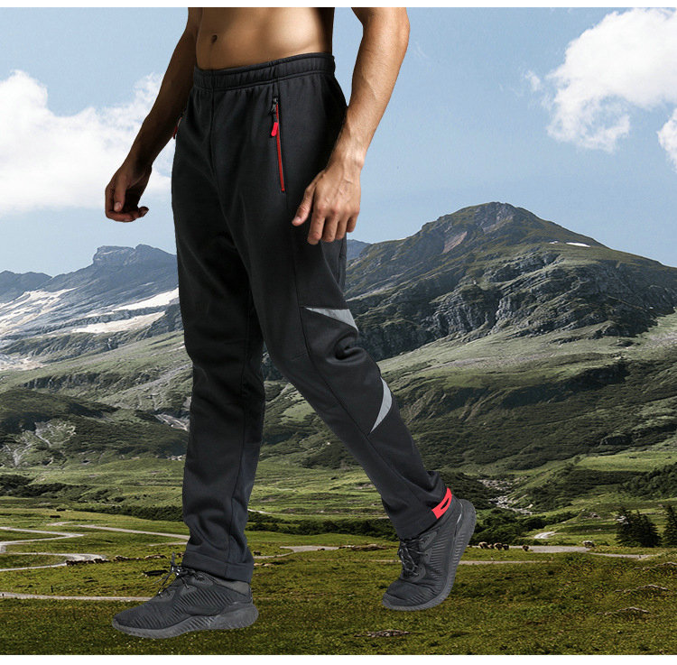 Factory Wholesale Men's Cycling Pants Fleece Thermal Windproof Winter Outdoor Pants for Biking Running Hiking Winter Bike Pants