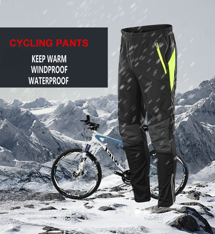 Factory Wholesale Hot Selling Mens Winter Warm Windproof Cycling Pants Outdoor Hiking Pants Customize Waterproof Bike Pants