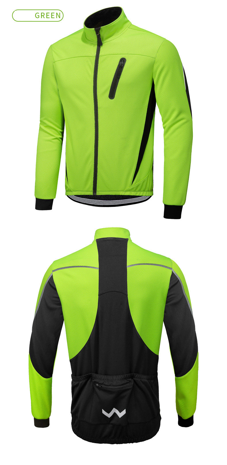 Factory Custom Winter Thermal Fleece Cycling Jacket Men Windproof Warm Cycle Wear Breathable Waterproof Bike Jacket Windbreaker