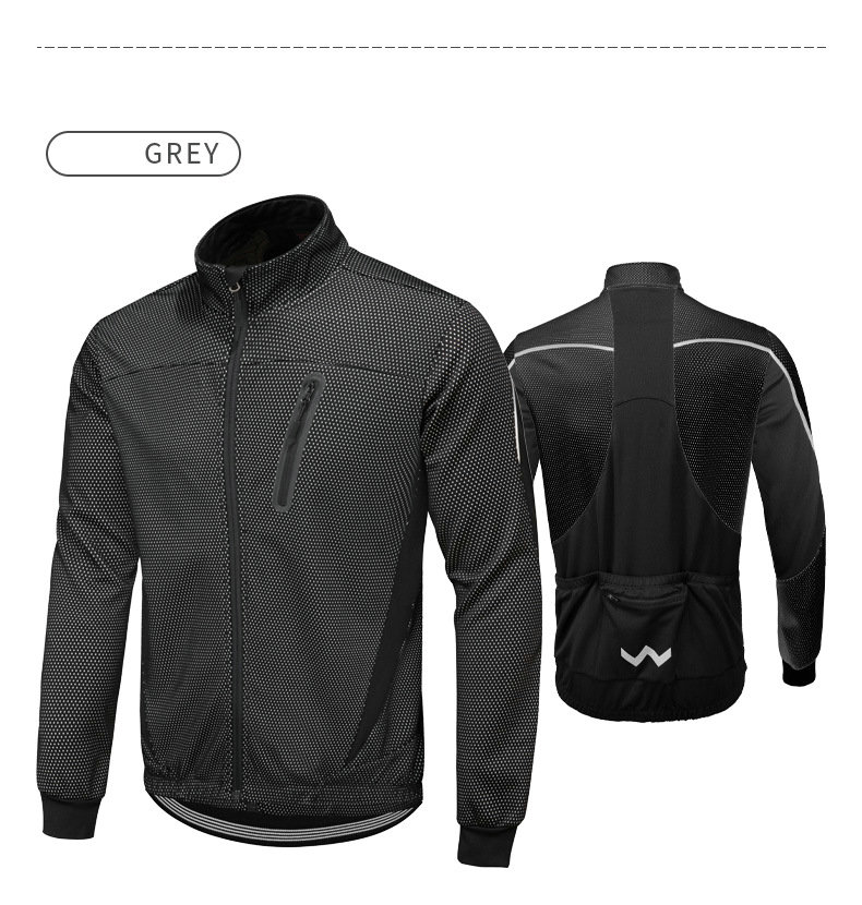 Factory Custom Winter Thermal Fleece Cycling Jacket Men Windproof Warm Cycle Wear Breathable Waterproof Bike Jacket Windbreaker