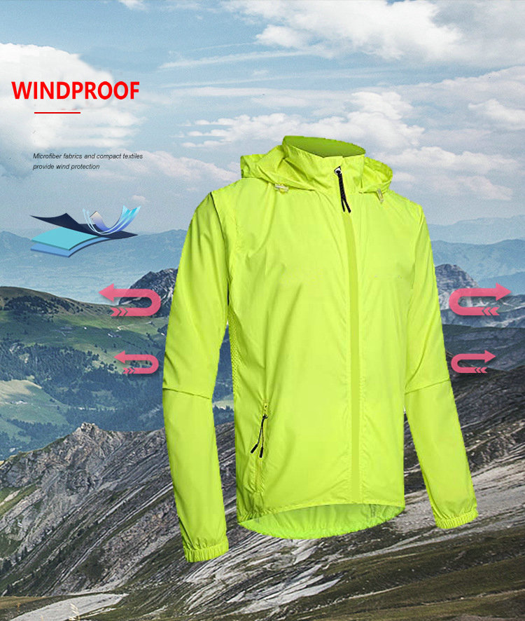 custom men sun uv protection UPF 50+ waterproof cycling jacket removable sleeves rainproof bike jacket outdoor windproof jacket