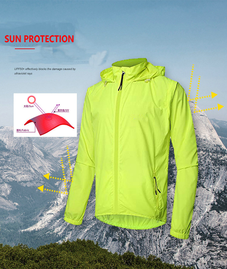 custom men sun uv protection UPF 50+ waterproof cycling jacket removable sleeves rainproof bike jacket outdoor windproof jacket