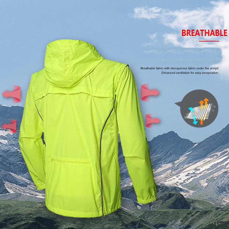 custom men sun uv protection UPF 50+ waterproof cycling jacket removable sleeves rainproof bike jacket outdoor windproof jacket