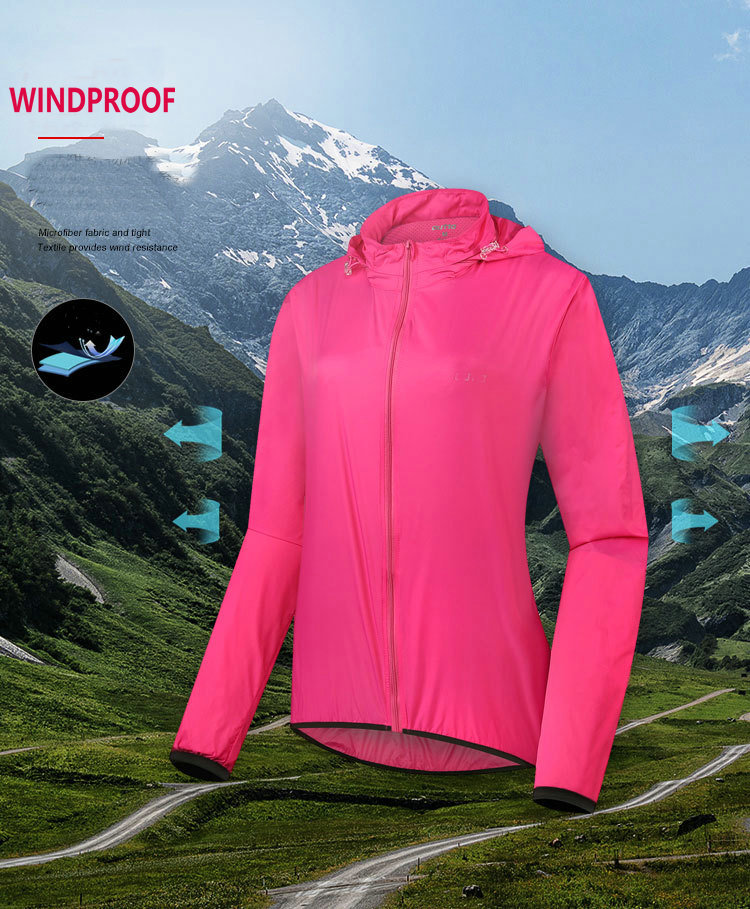 Factory outdoor Rainproof women cycling raincoat waterproof bike jacket perspiration windproof women cycling jacket