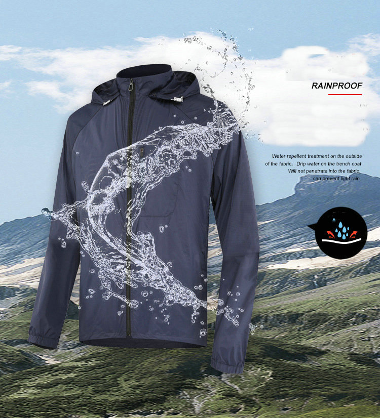 factory custom men Lightweight Hooded Waterproof Cycling Jacket Rainproof Outdoor Running Hiking Bike Windbreaker Jacket