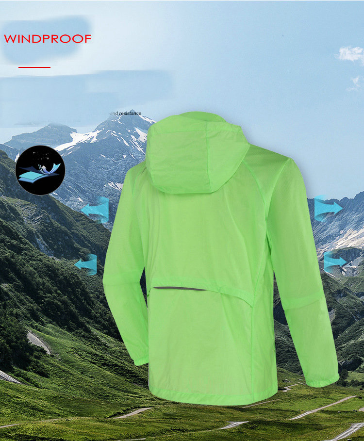 factory custom men Lightweight Hooded Waterproof Cycling Jacket Rainproof Outdoor Running Hiking Bike Windbreaker Jacket