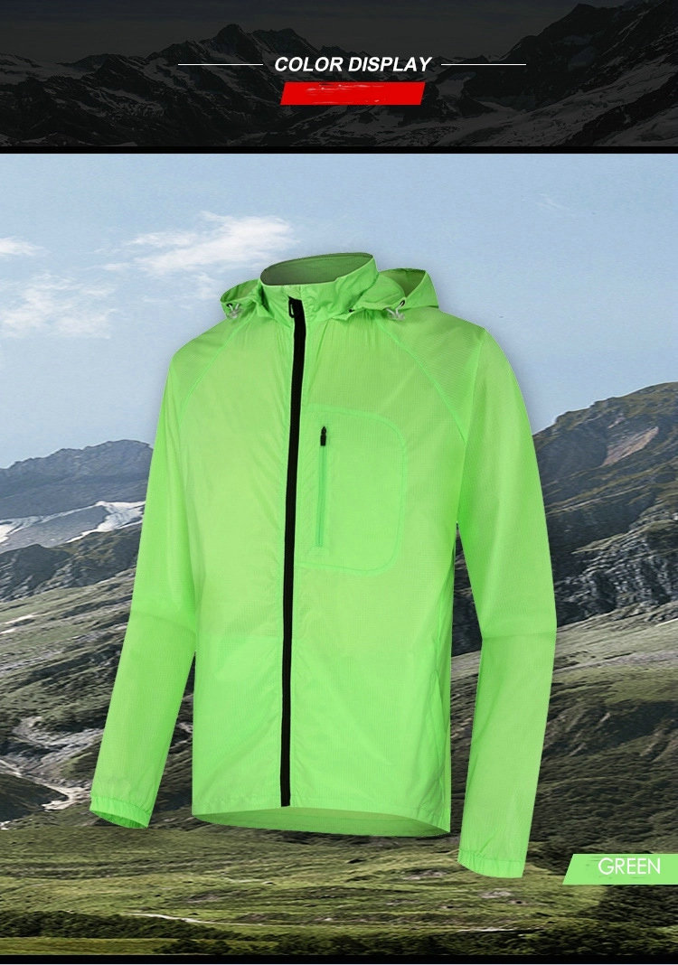 factory custom men Lightweight Hooded Waterproof Cycling Jacket Rainproof Outdoor Running Hiking Bike Windbreaker Jacket