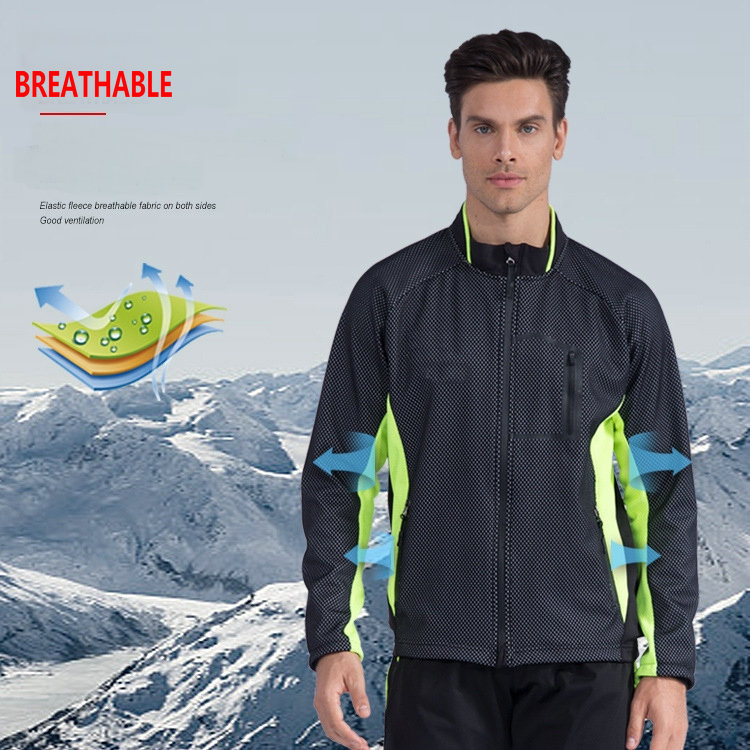 Factory Custom Winter Windpoof Men Cycling Jacket with Inner Fleece Warm Thermal Custom Bike Jacket Waterproof Cycling Jacket