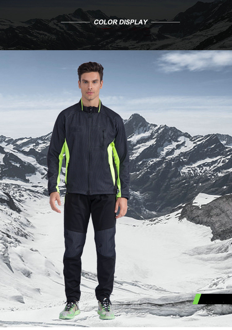 Factory Customize Winter Windpoof Men Cycling Jacket set Fleece Warm Thermal Bike Jacket with pant Bike jacket with pant set