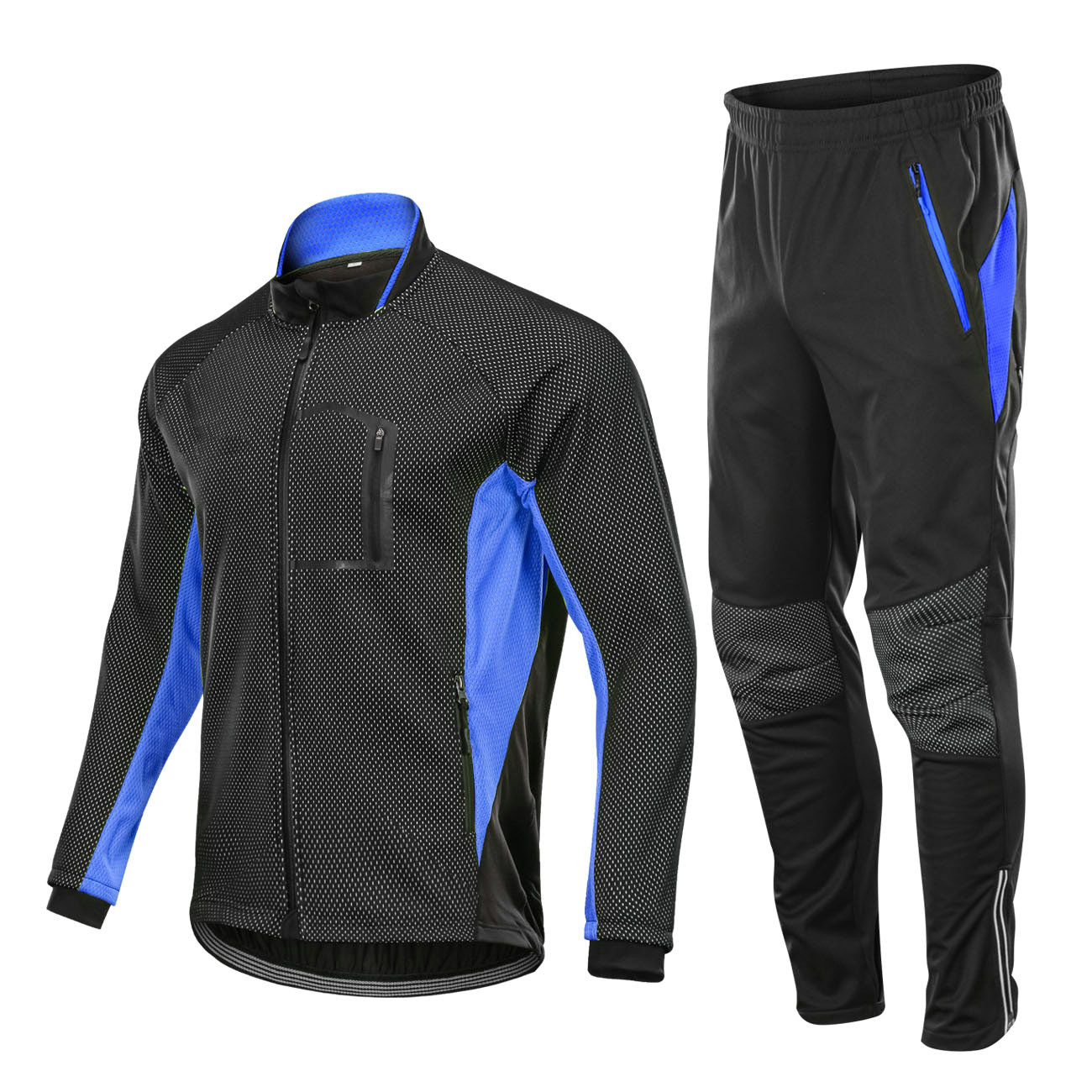 Factory Customize Winter Windpoof Men Cycling Jacket set Fleece Warm Thermal Bike Jacket with pant Bike jacket with pant set