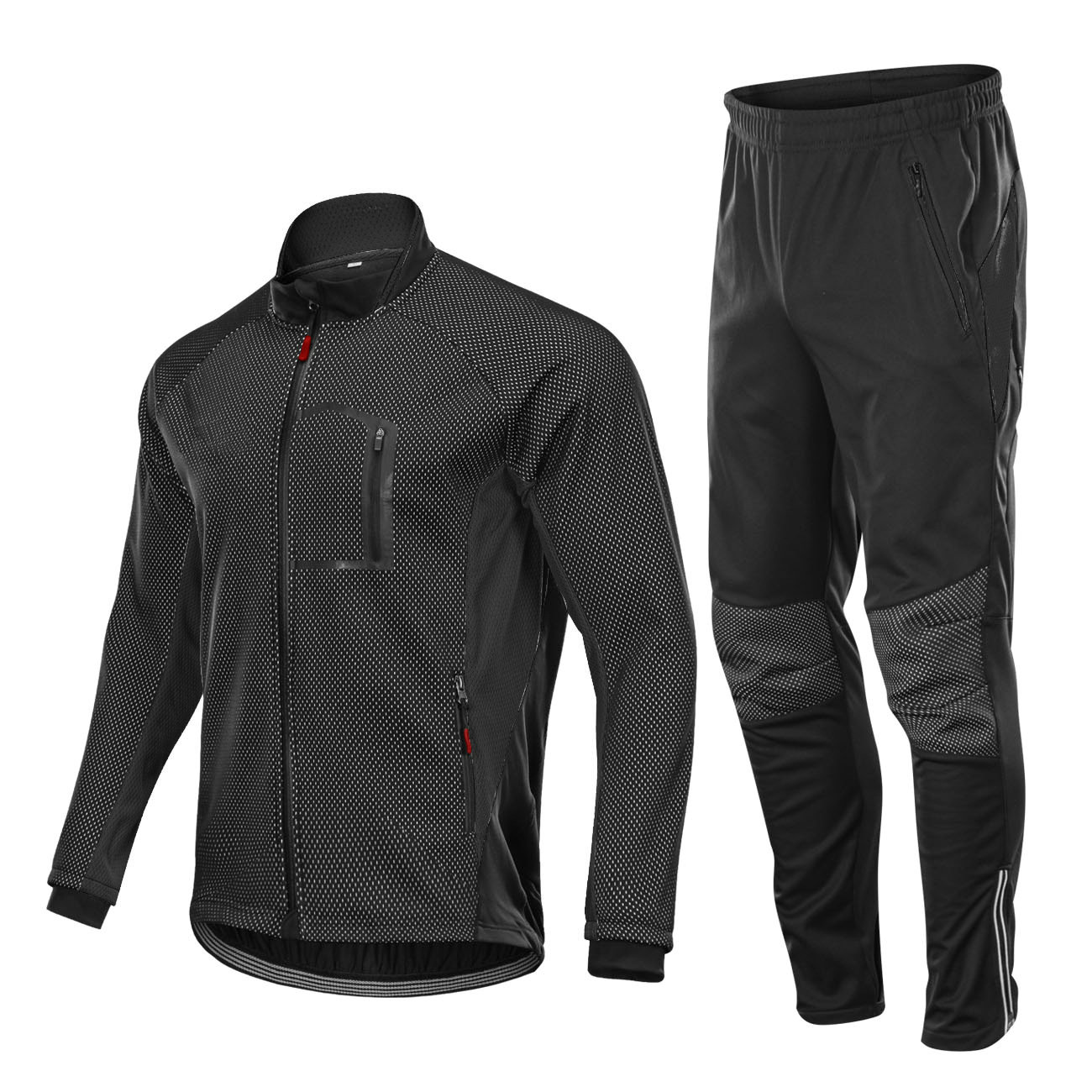 Factory Customize Winter Windpoof Men Cycling Jacket set Fleece Warm Thermal Bike Jacket with pant Bike jacket with pant set