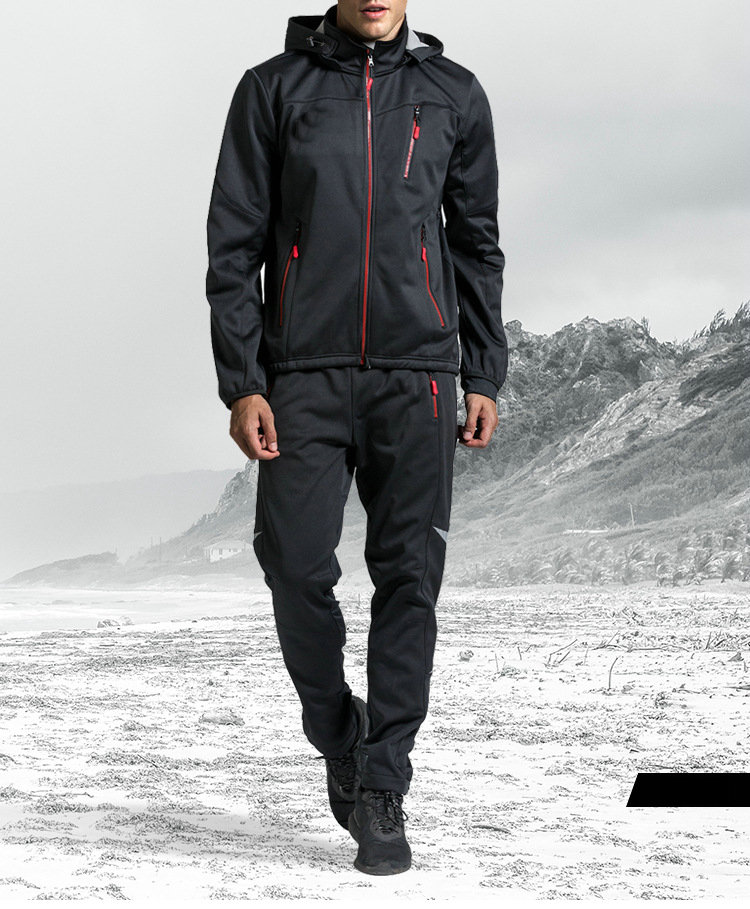 Factory Wholesale Winter Windpoof Mens Cycling Jacket Suit Warm Thermal Waterproof Cycling Wear Suit Customize Bike Jacket set