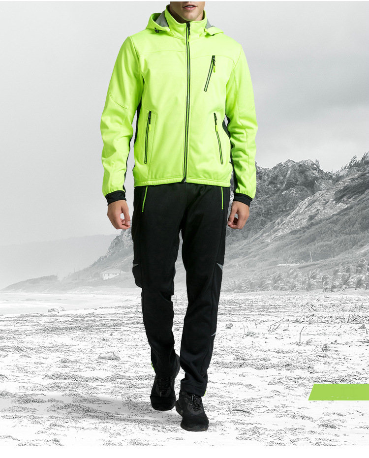 Factory Wholesale Winter Windpoof Mens Cycling Jacket Suit Warm Thermal Waterproof Cycling Wear Suit Customize Bike Jacket set