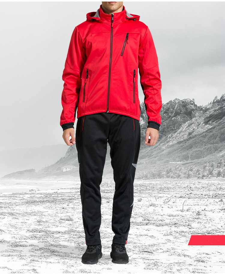 Factory Wholesale Winter Windpoof Mens Cycling Jacket Suit Warm Thermal Waterproof Cycling Wear Suit Customize Bike Jacket set