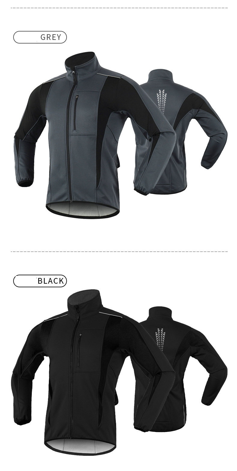 Factory Custom OEM Winter Windpoof Cycling Jacket Inner Fleece Warm UP Thermal Softshell Bike Jacket Waterproof OEM Bike Jacket