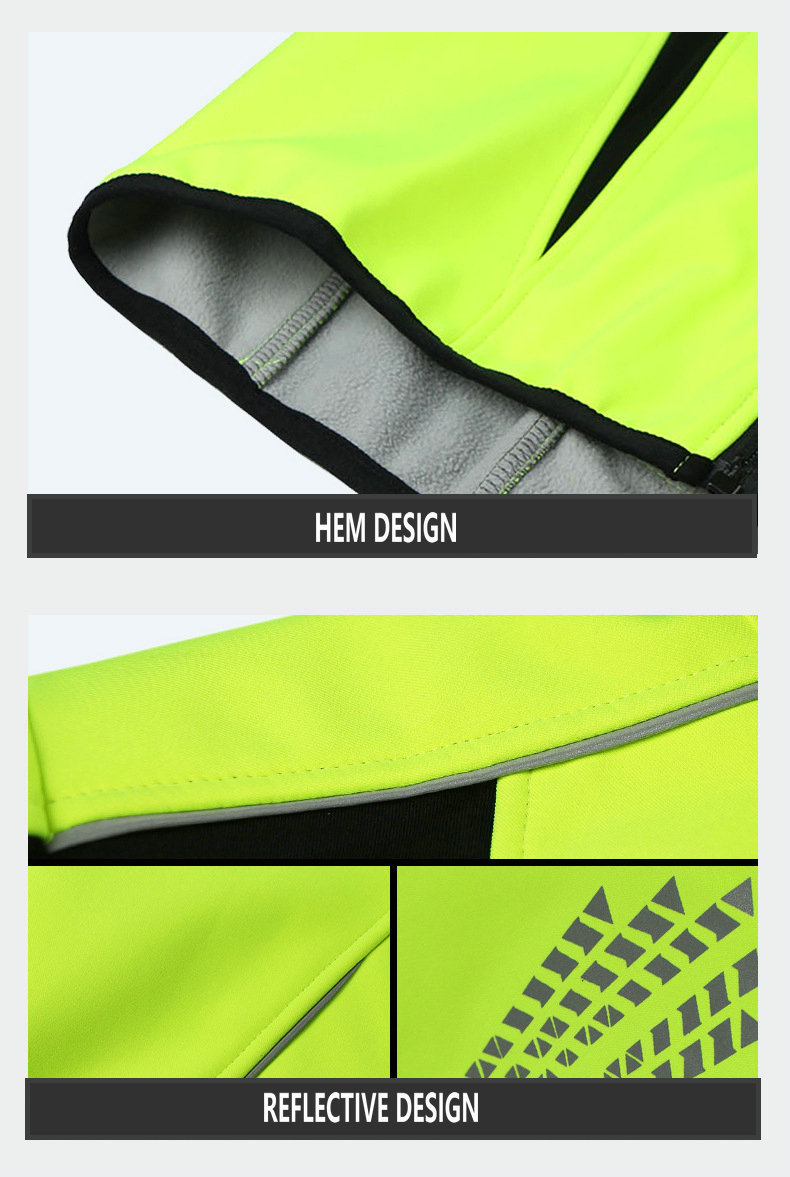 Factory Custom OEM Winter Windpoof Cycling Jacket Inner Fleece Warm UP Thermal Softshell Bike Jacket Waterproof OEM Bike Jacket