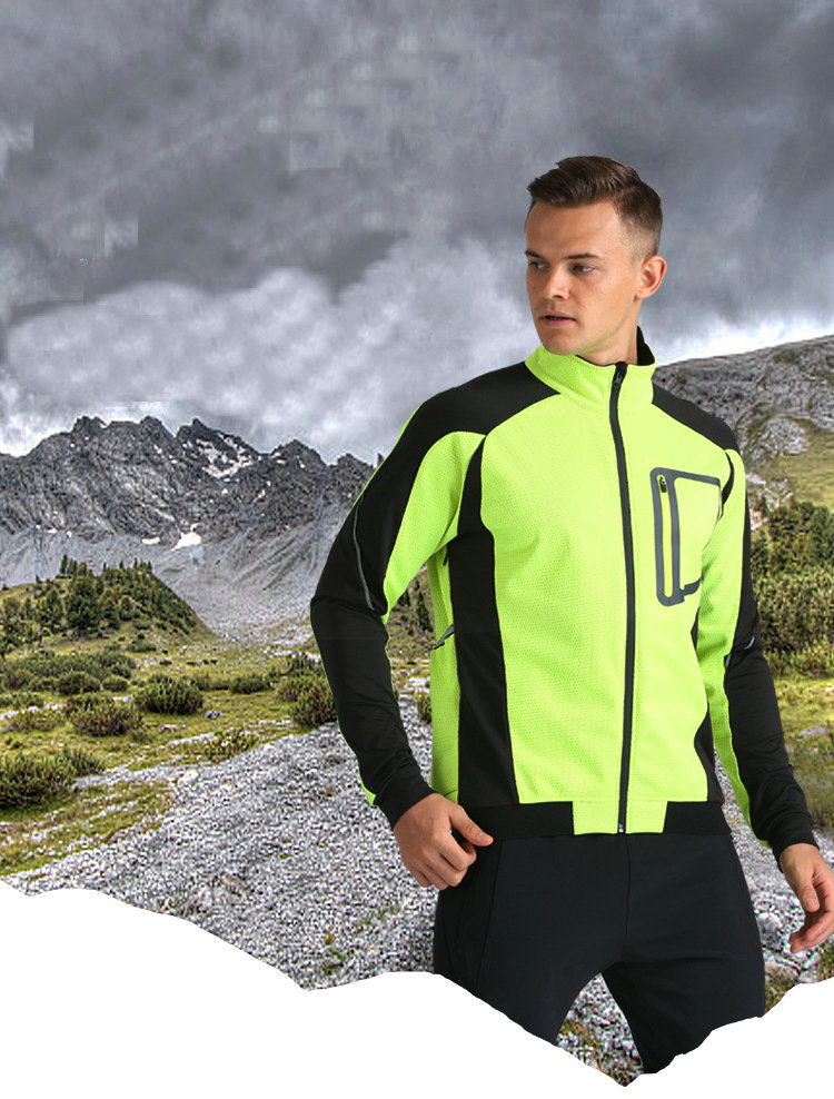 Factory wholesale OEM winter fleece warm men's cycling jacket OEM bike jacket customize windproof MTB mountain bike jacket