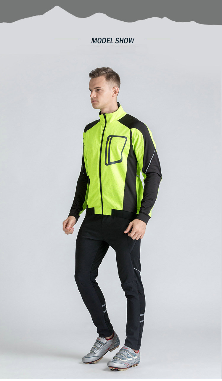 Factory wholesale OEM winter fleece warm men's cycling jacket OEM bike jacket customize windproof MTB mountain bike jacket