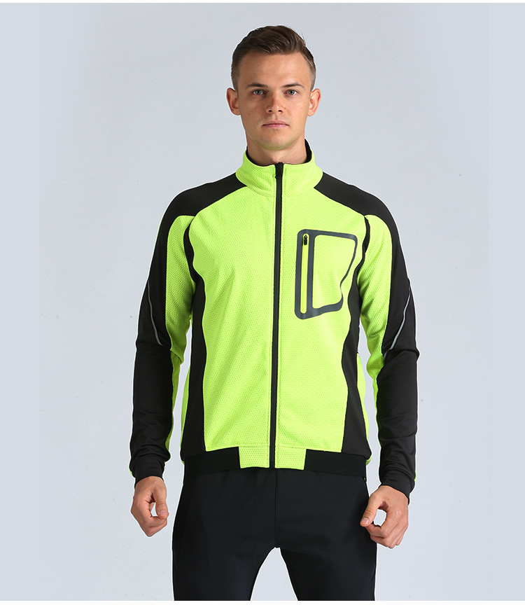 Factory wholesale OEM winter fleece warm men's cycling jacket OEM bike jacket customize windproof MTB mountain bike jacket