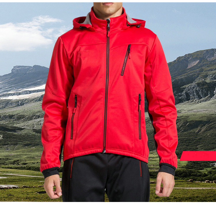 Factory Wholesale Winter Windpoof Mens Cycling Jacket Warm Thermal Waterproof Cycling Jacket Custom Hooded Fleece Bike Jacket