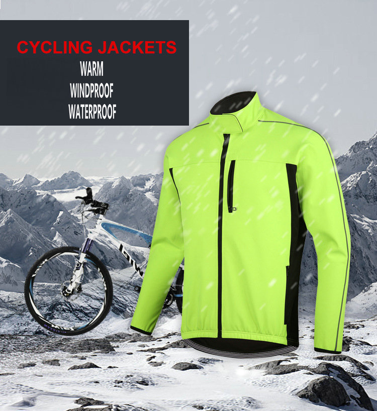 Factory waterproof winter men's cycling jersey fleece warm cold weather windproof cycling jacket customize winter bike jacket