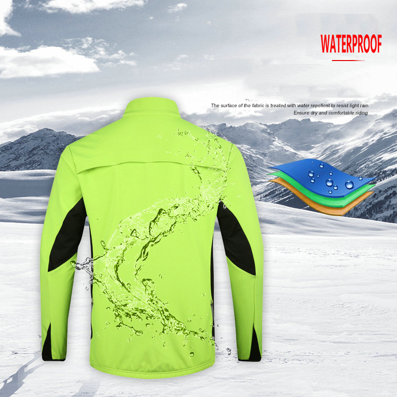 Factory waterproof winter men's cycling jersey fleece warm cold weather windproof cycling jacket customize winter bike jacket