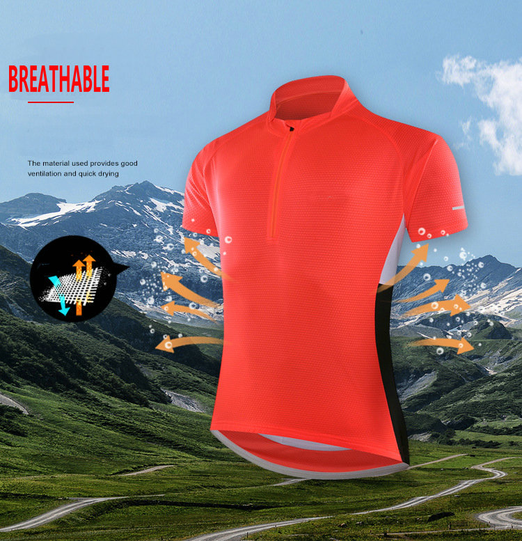 Factory wholesale men cycling jersey with short sleeves moisture wicking breathable quick dry cycling T shirt Custom Bike Shirt