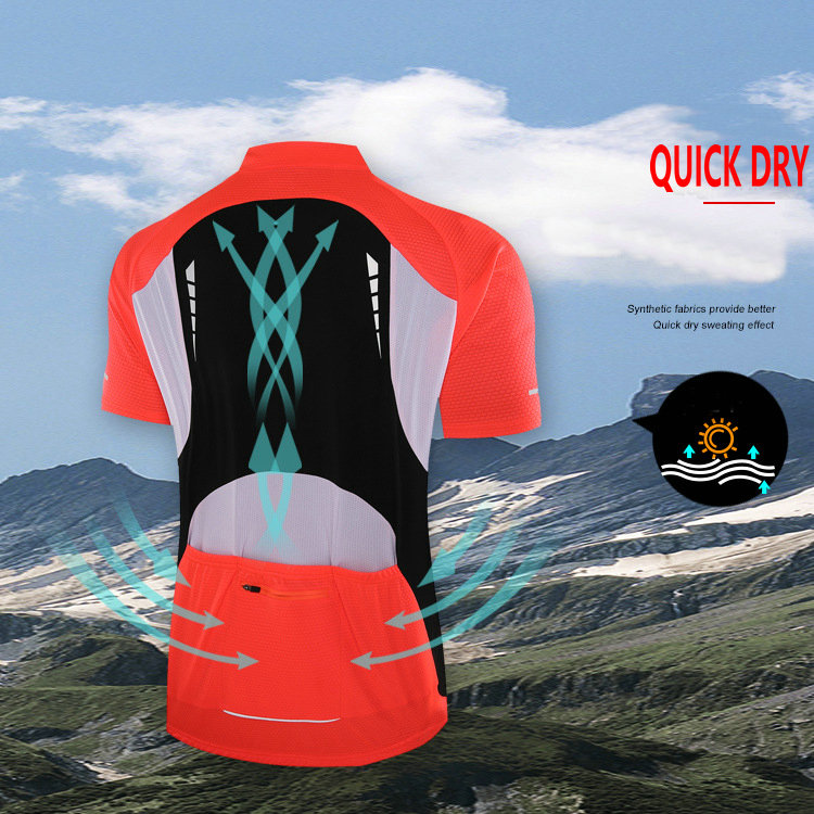Factory wholesale men cycling jersey with short sleeves moisture wicking breathable quick dry cycling T shirt Custom Bike Shirt