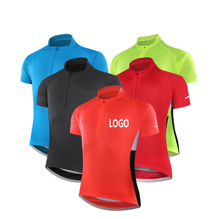 Factory wholesale men cycling jersey with short sleeves moisture wicking breathable quick dry cycling T shirt Custom Bike Shirt