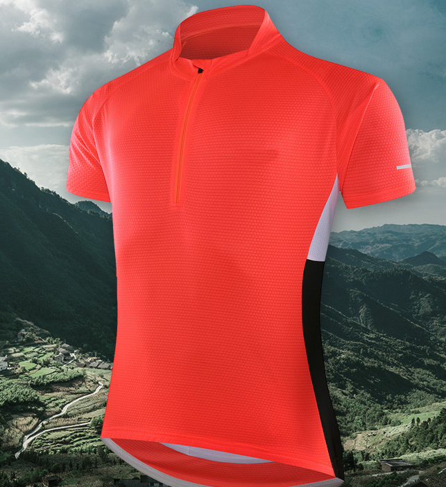 Factory wholesale men cycling jersey with short sleeves moisture wicking breathable quick dry cycling T shirt Custom Bike Shirt