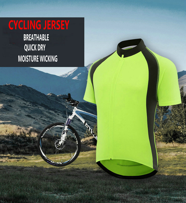 Wholesale Men's Short Sleeve Cycling Jersey Quick Dry Breathable Biking Shirt with Rear Pocket Customize Bike Jersey Bike Shirt