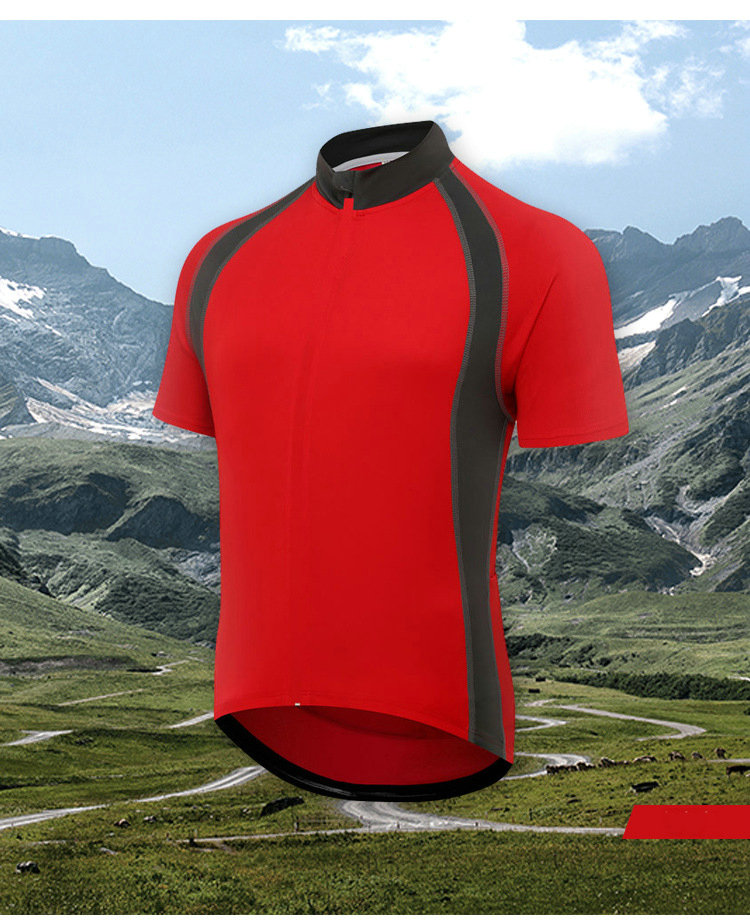 Wholesale Men's Short Sleeve Cycling Jersey Quick Dry Breathable Biking Shirt with Rear Pocket Customize Bike Jersey Bike Shirt