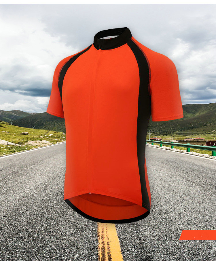 Wholesale Men's Short Sleeve Cycling Jersey Quick Dry Breathable Biking Shirt with Rear Pocket Customize Bike Jersey Bike Shirt