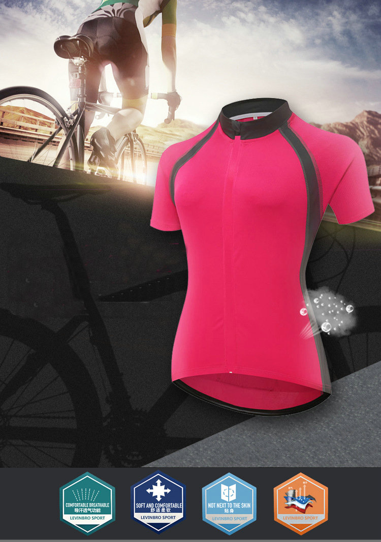 Factory Moisture Wicking Quick Dry Women Short Sleeves Cycling Jersey Bike Jersey Logo Customize Girls Cycling Shirt Bike Shirt
