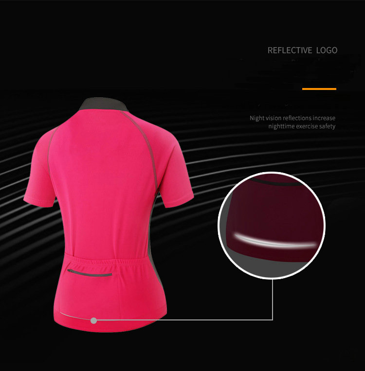 Factory Moisture Wicking Quick Dry Women Short Sleeves Cycling Jersey Bike Jersey Logo Customize Girls Cycling Shirt Bike Shirt