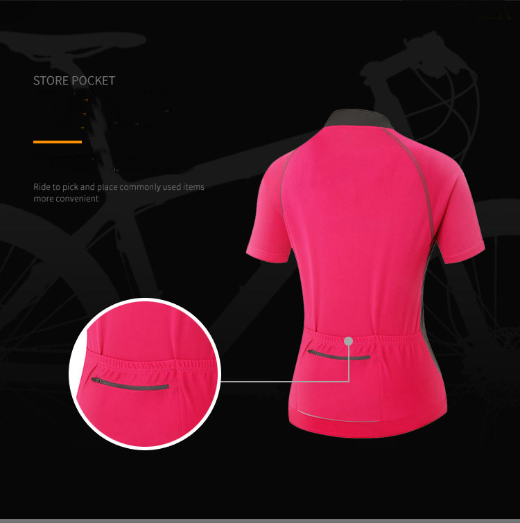Factory Moisture Wicking Quick Dry Women Short Sleeves Cycling Jersey Bike Jersey Logo Customize Girls Cycling Shirt Bike Shirt