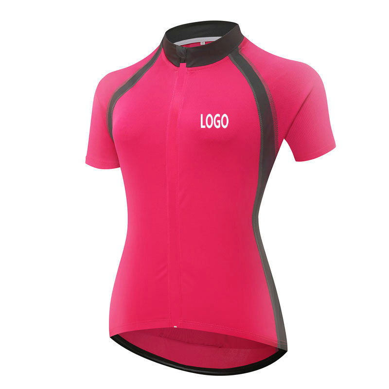 Factory Moisture Wicking Quick Dry Women Short Sleeves Cycling Jersey Bike Jersey Logo Customize Girls Cycling Shirt Bike Shirt