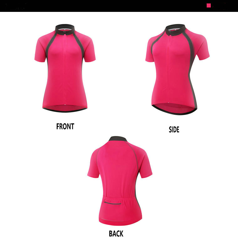 Factory Moisture Wicking Quick Dry Women Short Sleeves Cycling Jersey Bike Jersey Logo Customize Girls Cycling Shirt Bike Shirt