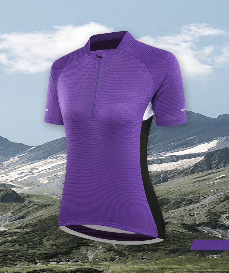 Factory Summer Moisture Wicking Quick Dry Women Cycling Jersey Custom Cycling Shirt Short Sleeves Girls Bike Shirt with Pocket