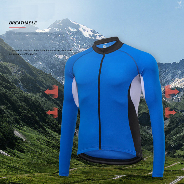 Factory Wholesale Men's Long Sleeve Cycling Jersey Customize Bike Jersey Moisture Wicking Quick Dry Bike Shirt Cycling Shirt