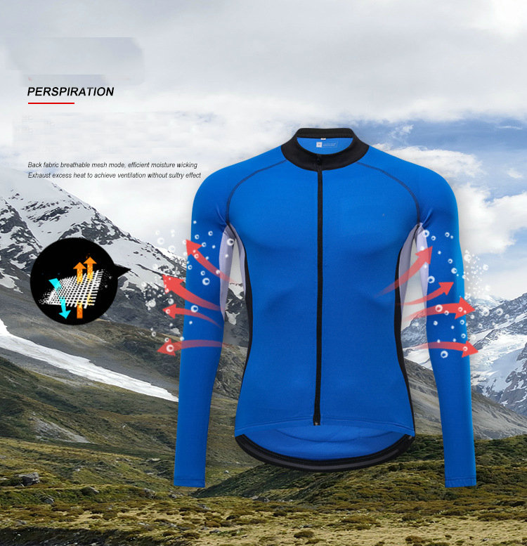 Factory Wholesale Men's Long Sleeve Cycling Jersey Customize Bike Jersey Moisture Wicking Quick Dry Bike Shirt Cycling Shirt